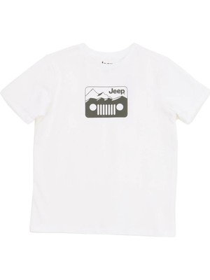 Jeep Baskılı Ekru Erkek Çocuk T-Shirt J6SB-TST7688