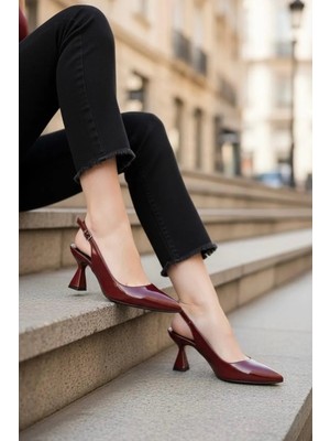 Marina Rosse Kadın Harmony Arkası Açık Stiletto Ayakkabı Şampanya Topuk