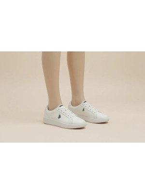 U.s. Polo Assn. Cost 6fx Beyaz Kadın Sneaker Suni Deri ve PHYLON Taban Düz Topuk ile Şık Tasarım