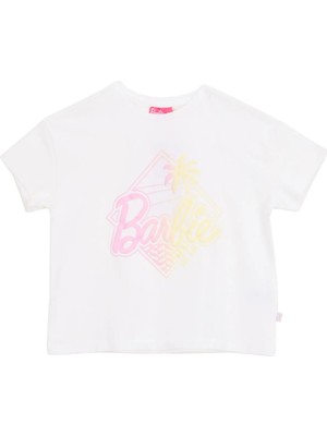 Barbie Baskılı Ekru Kız Çocuk T-Shirt BRB6SG-TST6431