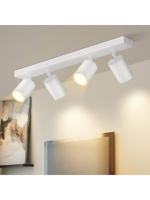 Riolight Riolıght Modern1 Beyaz Mutfak,salon,giyinme Odası,cafeler Için Gün Işiğı Metal 4lü Spot(Ampul Dahil)