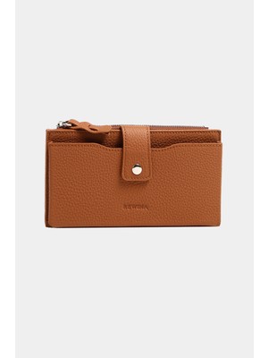 Massarelli x Rewina Hakiki Deri Kadın Portföy Cüzdan Kartlık ve Para Bölmeli Taba MCZ9720