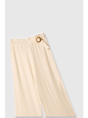 Sisley Kız Çocuk Beyaz Pantolon