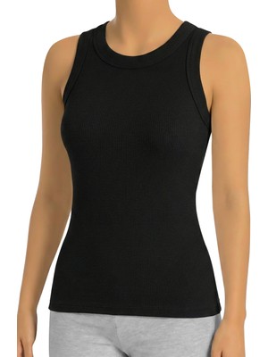 Öts Kadın Atlet Sıfır Kol Fitilli Halter Yaka (%96 Pamuk - %4 Elastan)