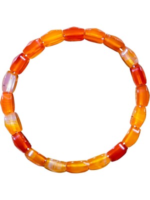 Bütüncül Şifa Kızıl Akik Doğal Taş Bileklik (Dikdörtgen Kesim)