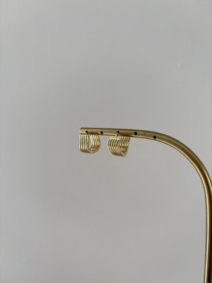 Marsel Özel Seri Çizgi Sıra Kıvrımlı Xp Klipsli Gold Küpe