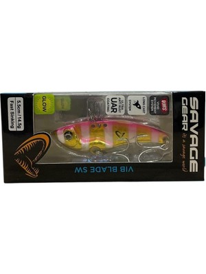 Savage Gear 3D Vib Blade 14.5gr 5.5cm Vibrasyon Jig Yem Gold Pink Zebra Glow