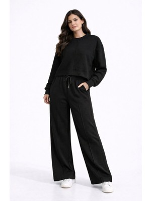 CGA Kadın Spor Takım Bisiklet Yaka Selanik Kumaş Önü Çimalı Pantolonlu Takım