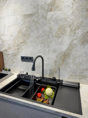 The Sink Marinax 100X50 Ultra Teknolojik Eviye Seti Sol Damlalıklı