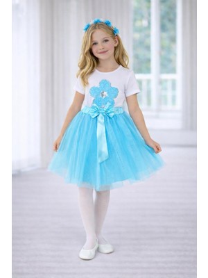 Dıgıl Kids Kız Çocuk Çiçek Desenli T-Shirt Etek Takım