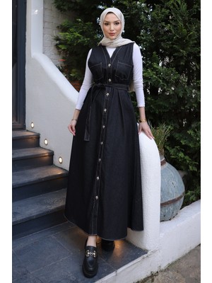 İmaj Butik Siyah Düğmeli Cepli Kot Jile