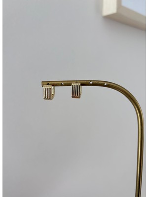 Marsel Küp Çizgili Model Klipsli Xp Gold Küpe