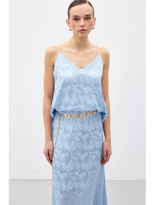 Sateen Lior Askılı Bluz - Bebe Mavi