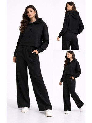 CGA Kadın Spor Takım Önü Kısa Arkası Uzun Kapşonlu Pantolonlu Selanik Takım