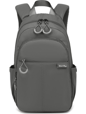 Smart Bags Koyu Gri Hafif Kumaş Omuz Destekli Günlük Küçük Boy Kadın Sırt Çantası