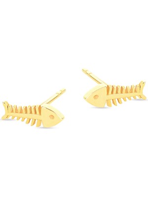 goldkupe 14K Altın Balık Küpe