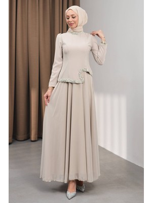 İmaj Butik Taş Asimetrik Detaylı Taşlı Abiye