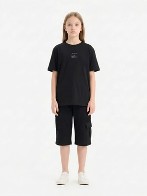 Broco Erkek Kız Çocuk Kombini Alt-Üst Takım Şort   Baskılı T-Shirt Wild Fore R