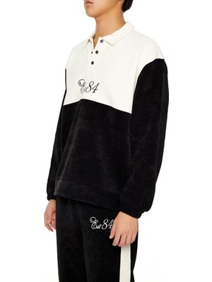 F21 Est 84 Nakışlı Polo Yaka Sweatshirt