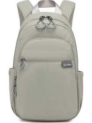 Smart Bags Açık Gri Hafif Kumaş Omuz Destekli Günlük Küçük Boy Kadın Sırt Çantası