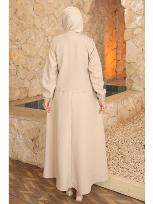 İmaj Butik Taş Yan Bağlamalı Yelek Kombinli Elbise