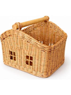 Organizer Rattan Tıny House Sepet 25*25*35 cm | El Yapımı Doğal Organizer&dolapiçi Sepet