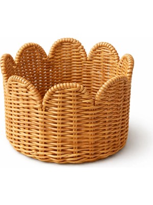 Tulipa Organizer Sepet – 19 cm Çap / 15 cm Yükseklik | Dekoratif & Doğal Yuvarlak Sepet