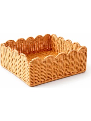Rattan Çiçek Sepet El Yapımı Doğal Organizer Dolapiçi Sepet 30 × 25 cm x 15 cm