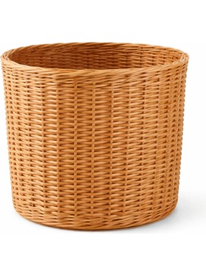 Doğal Rattan Saksılık – 25 cm Çap / 25 cm Yükseklik | Hasır Dekoratif Çiçeklik & Organizer