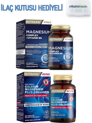 Nutraxin Magnesium Complex + B-One Formula (Kas ve Kemik Sağlığı Desteği) Hediye Ilaç Kutusu