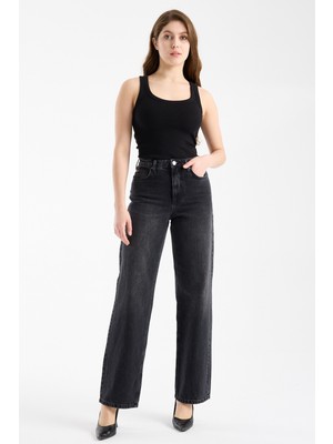 JUST UNIQUE DENIM J.U.D Debra 289 Yüksek Bel Antrasit Comfort Straight Jeans Kadın