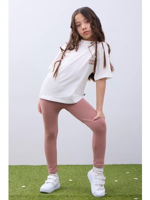 Perendi Kız Çocuk Tişört ve Taytlı Takım Yumuşak ve Rahat Yazlık Takım