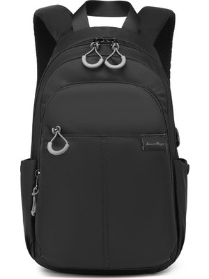 Smart Bags Siyah Hafif Kumaş Omuz Destekli Günlük Küçük Boy Kadın Sırt Çantası