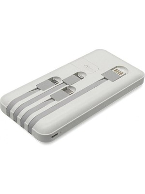 İforce Kişiye Özel-isme Özel 10.000MAH Çoklu Çıkışlı/telefon Tutuculu Powerbank Beyaz Renk-isim Yazılabilir