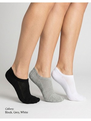 Bemp 3 Çift Premium Dikişsiz Görünmez Bambu Çorap