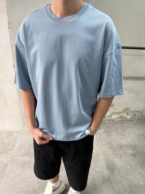 Difransel Jeans Erkek Basic Bisiklet Yaka Oversize T-Shirt