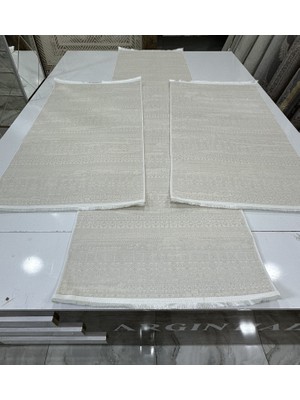 Alyans Yatak Odası 3 Lü Halısı 4 Mevsim Beyaz Renk Argın Halı