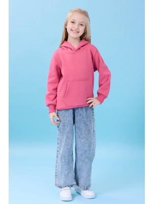 Perendi Unisex Kapüşonlu Kanguru Cepli Şardonlu Kışlık Sweatshirt