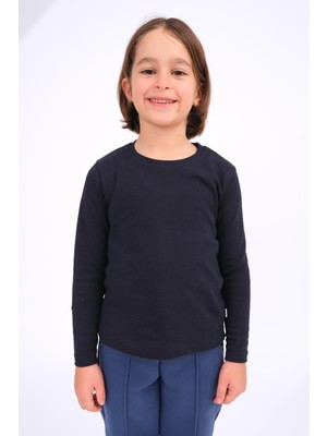 Perendi Unisex Çocuk Bisiklet Yaka Uzun Kollu Basic Body