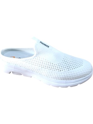 Noka Nina Kadın Makrome Örgü Hastane ve Hemşire Terliği Beyaz