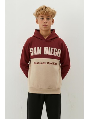 Perendi Erkek Çocuk Kapüşonlu Baskı Detaylı Parçalı Sweatshirt