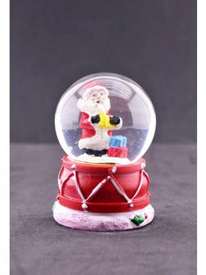 MiraLive Noel Baba ve Hediye Paketi Temalı Mini Boy Işıklı  Yılbaşı Kar Küresi 6.5 CM1A