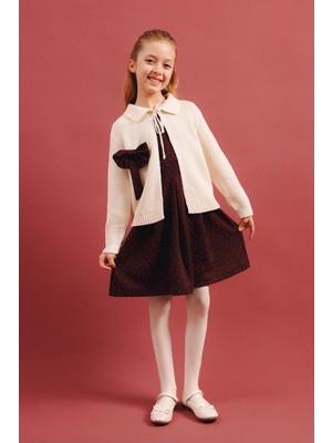 Perendi Kız Çocuk Triko Hırka Elbise – Özel Gün Kombini