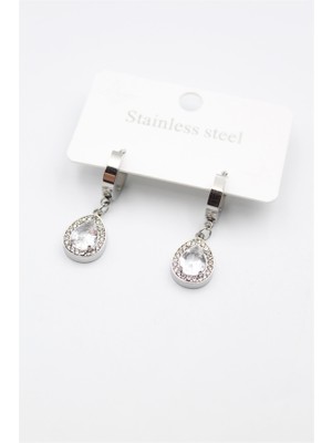 Royaleks Damla Taşlı Küpe - Gümüş