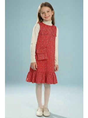 Perendi Kız Çocuk Çantalı Jile Elbise ve Badi