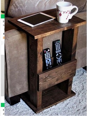 CopperWood Yan Sehpa Masif Ağaç Ceviz Renk 45X30 cm