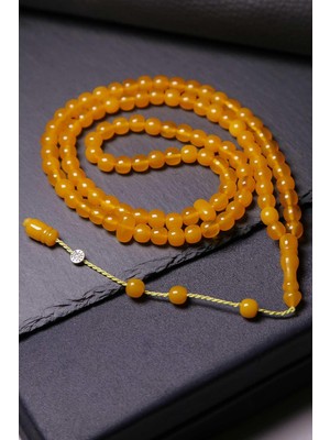 Tesbihkenti Orta Boy 99'luk Sıkma Kehribar Namaz Tesbihi