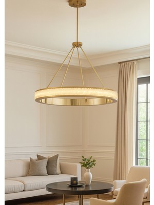 Ronisu Aydınlatma Bianca Sarkıt Mermer Avize – Yüksek Tavan Için Lüks Avize RA-AVZ-6731-85-60