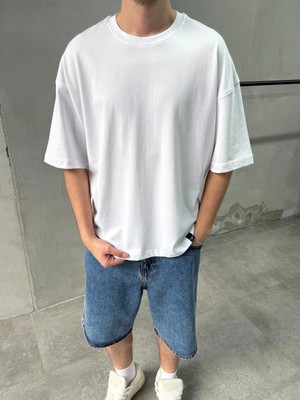 Difransel Jeans Erkek Basic Bisiklet Yaka Oversize T-Shirt