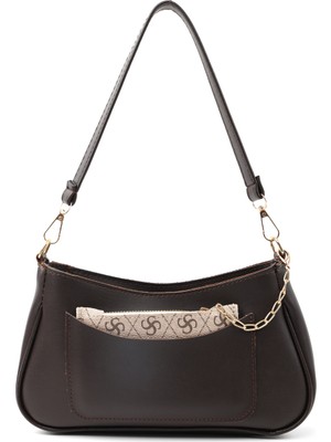 SHAKA Kahve Rengi SHK307 Suni Deri, 2 Bölmeli, Cep ve Kartlık Detaylı, El ve Omuz Çantası